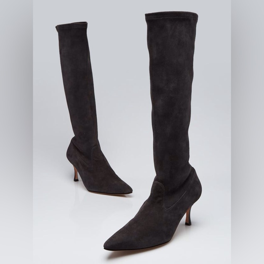 Manolo Blahnik - Gray Suede Boots - Sz 39